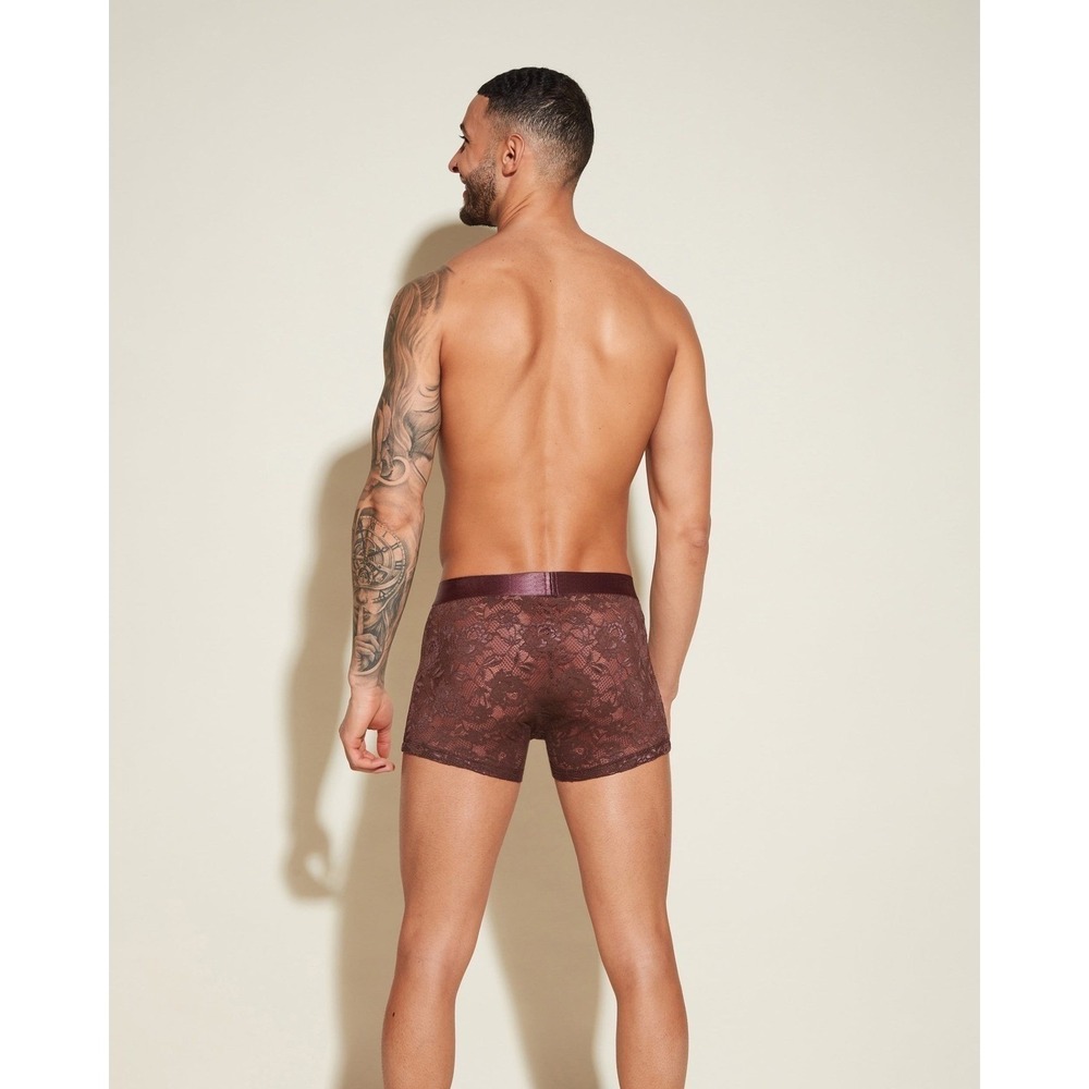 Cosabella Brown Never Say Never Lace Classic Trunk Boxer Brief Size XL NEW